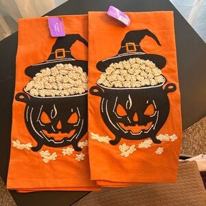 Cost Plus World Market Orange Witch Hat Towel